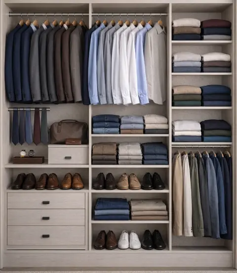 Armoire organisée homme